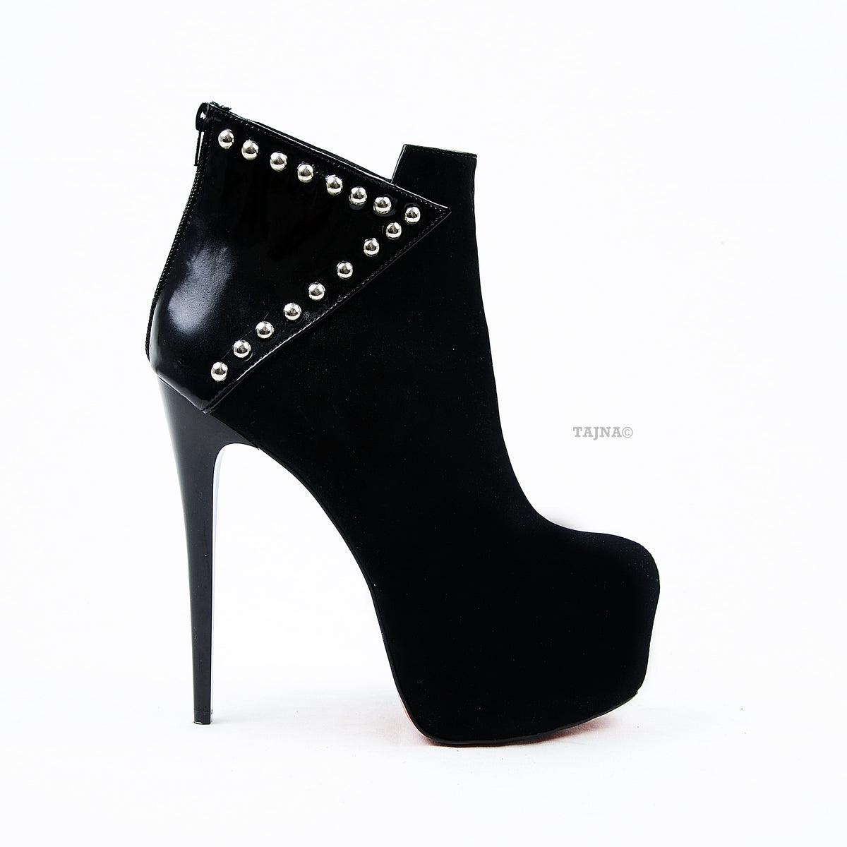 Black Pinned Platform Ankle Boots – Tajna Club
