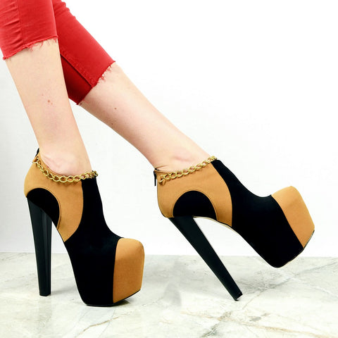 heels with chains around ankle