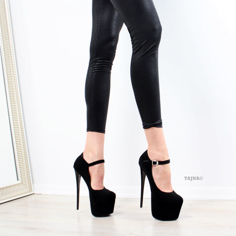 pencil heels black