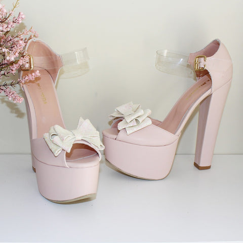 light pink satin shoes