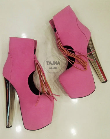 pink fringe heels