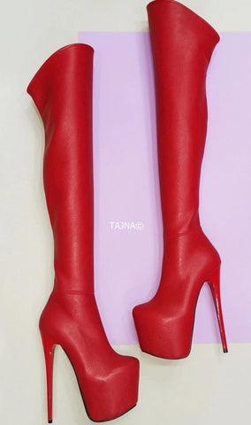red thigh high stiletto boots