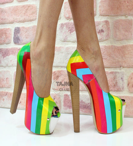 rainbow club peep toe shoes