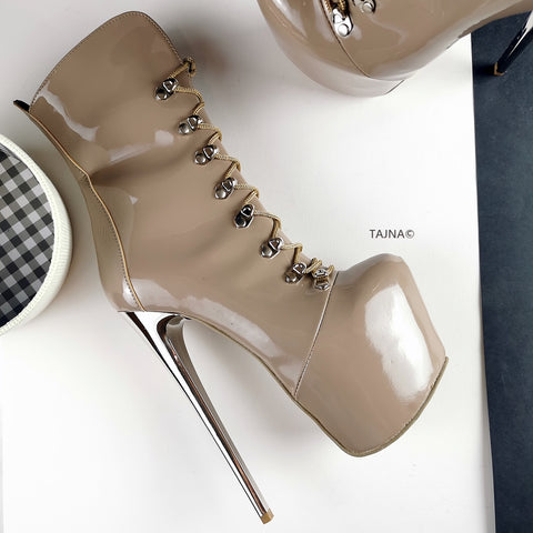 tan patent boots