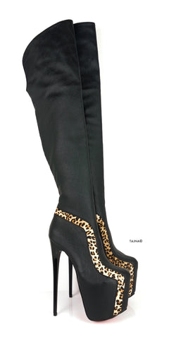 leopard high boots