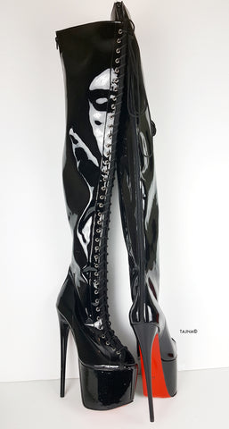 lace up thigh high boots for sale