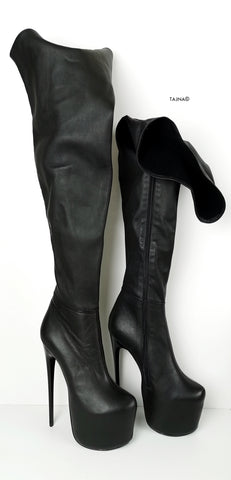 real leather thigh high boots