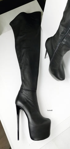 real leather thigh boots