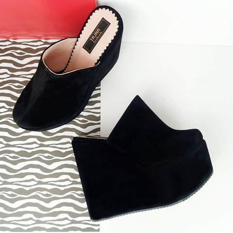 suede platform mules