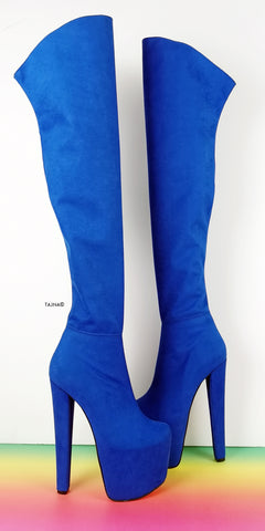 cobalt blue thigh high boots