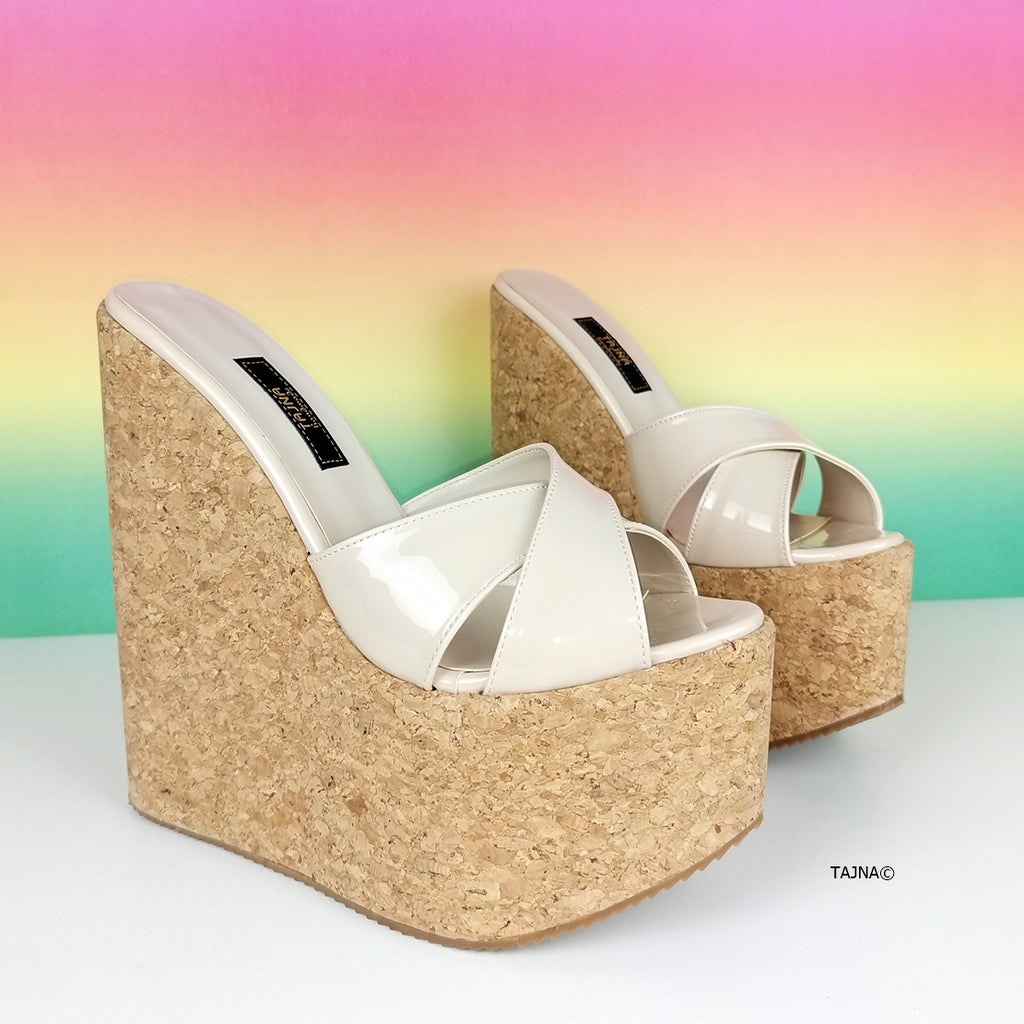 cork platform mules