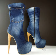 jean high heels