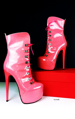 fuchsia pink ankle boots