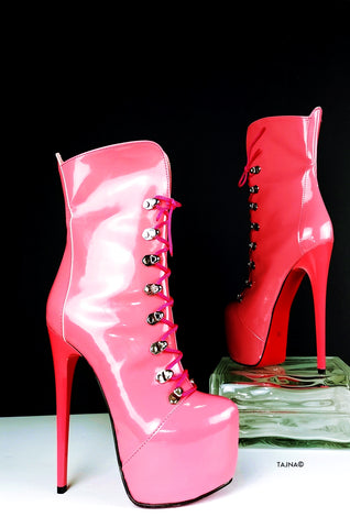 pink military boots