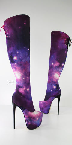 purple knee boots