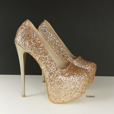 shiny gold heels