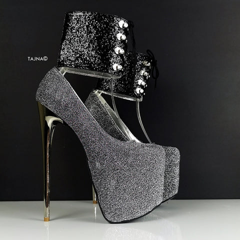 silver grey high heels