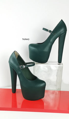 emerald green platform heels