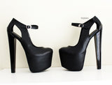 Slit Designer Black Platform 19 cm Heels – Tajna Club