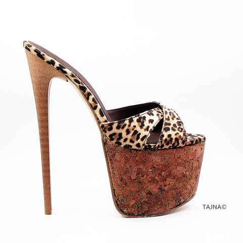 Leopard Cork Platform Mules – Tajna Club