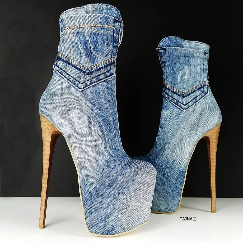 Ice Jean High Heel Boots – Tajna Club