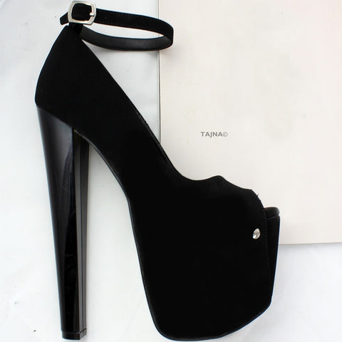 black platform thick heels