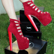 red gladiator heels