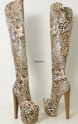 Leopard Over The Knee Boots – Tajna Club