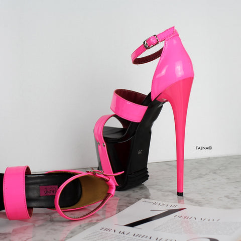 pink black heels