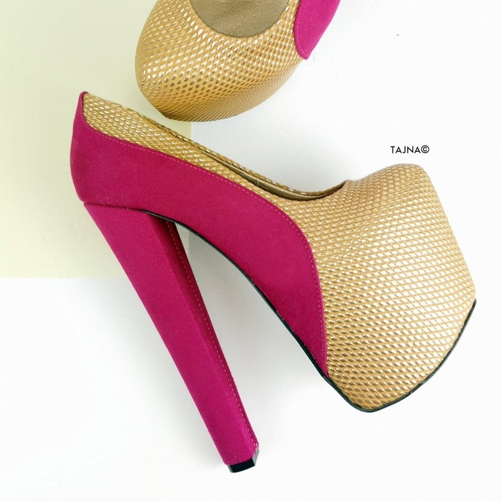 pink gold high heels