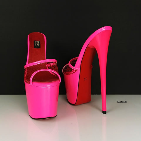 neon pink mules