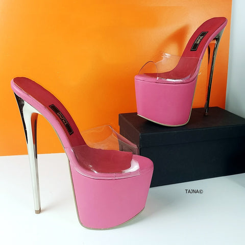 transparent pink heels