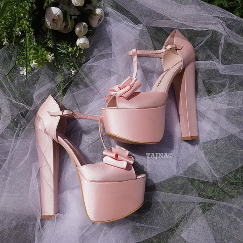 platform wedding shoes chunky heel
