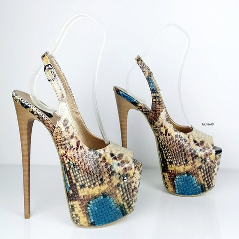 snake print platform shoes