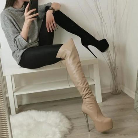 nude high boots