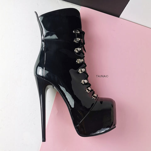 black patent military boots
