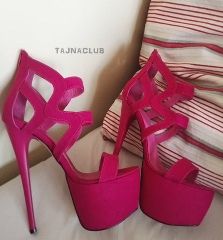 open toe pink heels