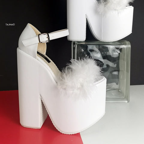 white platform wedge heels