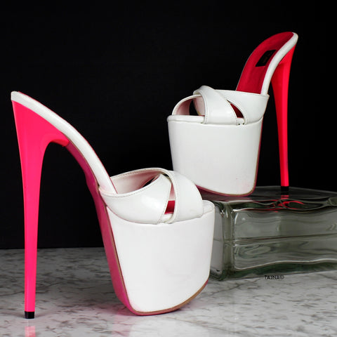 white stiletto mules