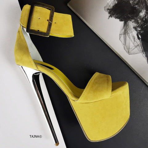 yellow suede heels