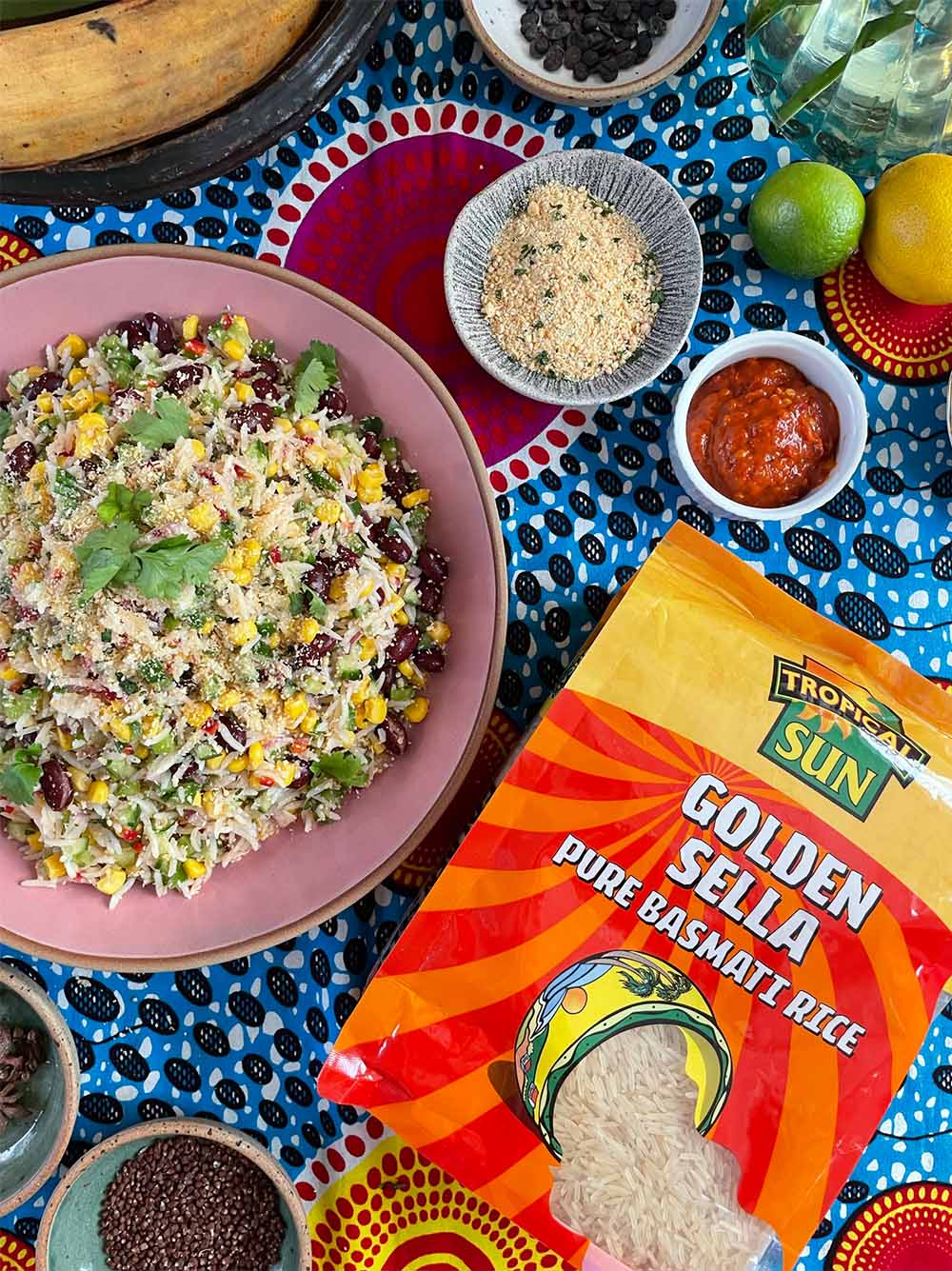 Ghana Kitchen Tropical Sun Golden Sella Rice Cowgirl Salad Recipe