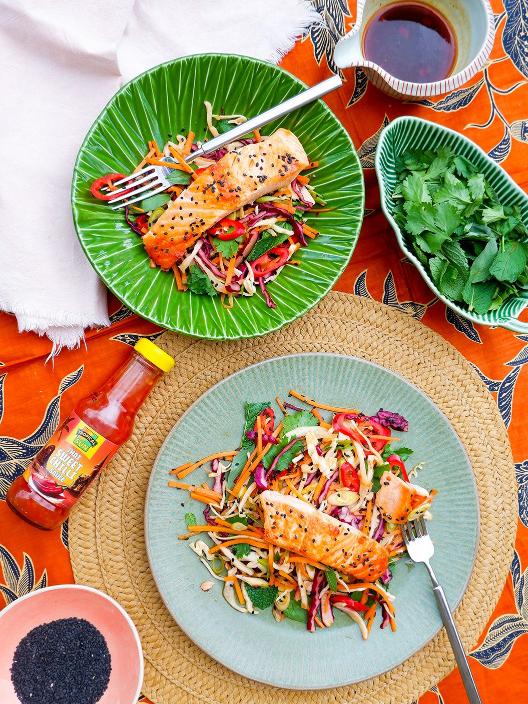 Sweet Chilli Salmon with Asian Slaw