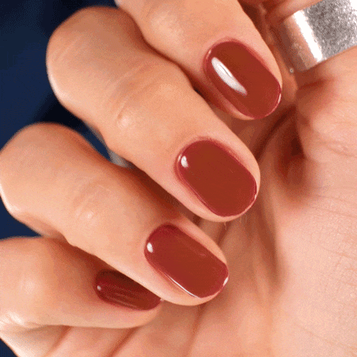glossy brown nail art