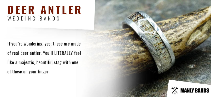 Deer Antler Wedding Bands