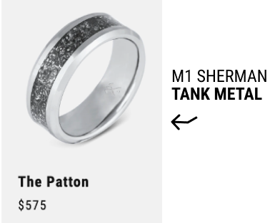 M1 Sherman Tank Metal Ring - The Patton