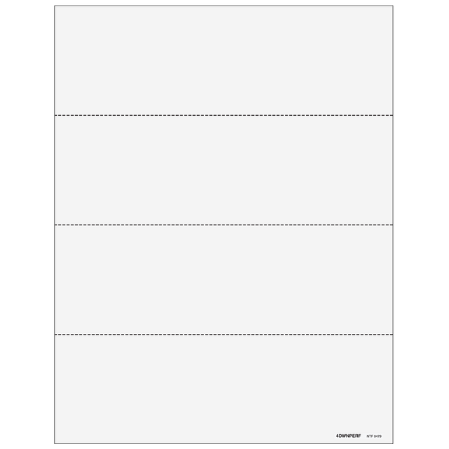 Blank W-2 Form - Horizontal (with Employee Instructions) 4up (4 Forms Per Page)