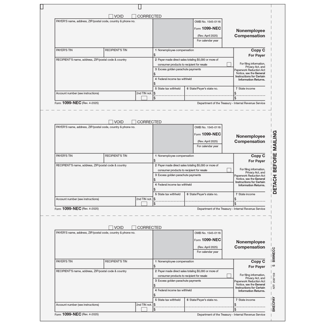 1099-NEC Non Employee Compensation  Payer Copy C