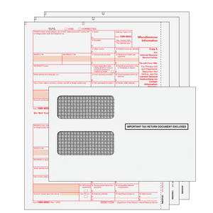 1099-MISC Miscellaneous 2 Up Laser 3 Part Kit  With Envelopes - Creative Document Solutions, LLC