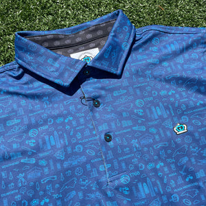 Glory Days Apparel - Rep Your CLT Hood Navy Performance Polo - Glory Days Apparel