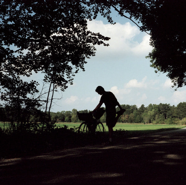 Stretch before the bike ride